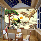 中式古典水墨山水画大展鸿图墙纸客厅酒店大型壁画电视沙发背景墙