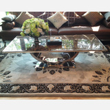 大理石不锈钢茶几简约长方形 现代小户型客厅茶桌 样板房家具定做