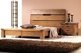 外贸实木家具卧室储物抽屉双人床硬板单人床儿童床床板组合包邮