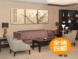 客厅装饰画沙发背景墙壁挂画书房办公室三联无框画中国风水墨字画