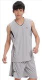 乔丹篮球服套装男款正品夏季V领吸汗透气比赛训练球衣印号字灰色