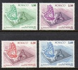 摩纳哥 1987 蝴蝶  邮票 阿尔贝森雕刻版 自然保护