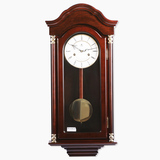 霸王老式机械发条报时挂钟摆钟 客厅实木个性欧式复古挂表时钟表