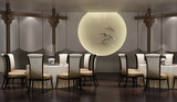 新中式餐椅 聚餐婚庆个性餐厅椅 现代简约实木布艺餐椅 酒店家具