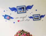 送胶！天使创意组合宝宝照片墙贴儿童房相框墙家居画框墙上装饰品