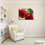 4大红玫瑰花客厅 无框画卧室 墙画现代画单幅 装饰画专业选购