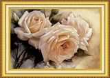 蒙娜丽莎十字绣玫瑰花新款精准印花十字绣油画白玫瑰客厅卧室画