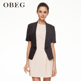 OBEG/欧碧倩 2015夏装女士新款修身短袖小西装外套通勤一粒扣上衣