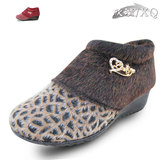 中老年正品老北京布鞋冬季中跟坡跟加厚加绒保暖鞋女士棉靴妈妈鞋