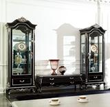 欧式简约时尚实木雕花高级酒柜玻璃展示新古典家用客厅组合特价