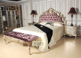 诗兰朵新古典新品家具  欧式奢华实木金银箔手工雕刻双人床 婚床