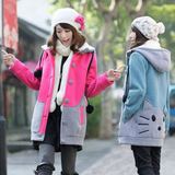 青少年女装冬装少女中学生韩版卫衣风衣中长款棉袄加厚外套潮冬季