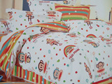 百变精灵彩虹猴柔软纯棉布料 被罩床单床品床笠 窗帘面料免费加工
