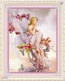 新款欧式丝带绣天使的翅膀卡通公主人物3D印花十字绣立体蝶之仙履