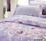 爱的花海紫信封式纯棉床品枕套全棉家居床上用品枕头套一对48*74