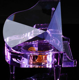紫色k9水晶钢琴音乐盒八音盒送男女友生日礼物创意礼品摆件
