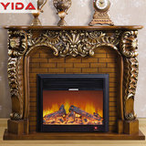 欧式壁炉白色装饰柜1.5米美式实木壁炉取暖器电壁炉芯仿真火led