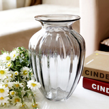 批发美欧式居家客厅博洛尼透明玻璃花瓶彩色装饰圆墩墩摆件花器