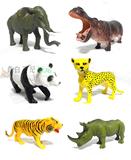 新品 仿真动物玩具 大象 猎豹 河马 犀牛 熊猫 老虎6款动物模型