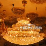 9289金色水晶灯餐厅灯复式楼客厅大厅灯酒店工程水晶大吊灯1.5米