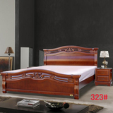 品牌实木床橡木床雕花床1.5米1.8米双人床时尚环保床婚床板式家具