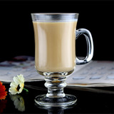 玻璃爱尔兰杯 高脚拿铁杯咖啡杯冷饮热饮杯带把奶茶杯甜品杯批发