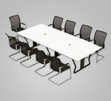 厦门办公家具会议桌 办公室洽谈桌 高档大气会客桌简易钢架会议桌