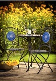 马赛克户外家具欧式复古蓝色桌椅套件 - Blue Tiled Bistro Set