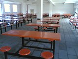 厂家直销低价公司员工餐桌 六人位圆凳 学校食堂餐厅桌椅服务区桌