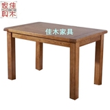 全白橡木餐桌桌子实木餐桌纯实木长方桌田园欧式复古环保家具