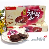 韩国进口食品 乐天名家巧克力打糕派 糯米巧克力夹心 成盒装186g