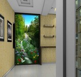 大型壁画田园自然风景花草 玄关沙发卧室背景墙纸 3D立体无缝墙布