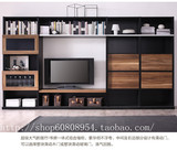 新红阳家具檀木色书柜组合电视柜电视背景墙影视柜客厅1688酒柜