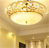 欧式水晶灯客厅时尚LED吸顶灯卧室餐厅灯阳台灯圆形金色灯饰灯具