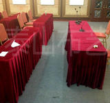 红色金丝绒布料 定做会议桌布红台布 会议室台布定制绒布桌布红色