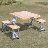 便携式木制折叠桌椅/木制组合桌椅/户外桌椅/野餐桌椅木连体