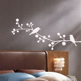 宜家艺术墙贴枝头鸟创意抽象床头墙贴纸卧室书房个性贴纸花鸟贴花