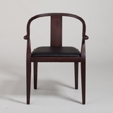 新古典现代明椅 太师椅圈椅实木椅 卧室书房椅休闲木椅子高档餐椅