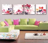 中国风牡丹花卉装饰|客厅卧室无框画|四联时尚版画壁画|国色天香