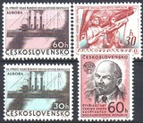 1483捷克邮票-1962年 十月社会主义革命45周年 4全