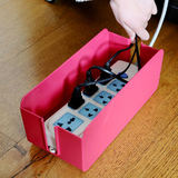 创意电源线插座收纳盒 带散热孔集线器拖线板理线盒电缆收纳盒