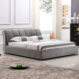 布艺床 可拆洗小户型布床1.8米双人床 时尚布床气动储物布床