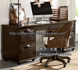 实木电脑桌订做美式写字台实木办公书桌实木书桌小户型实木办公桌