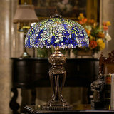 高档欧式奢华复古大号艺术台灯 别墅客厅沙发卧室创意蓝色台灯