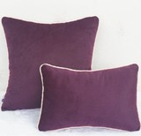 韩国绒紫红色沙发抱枕办公室床头长靠枕 汽车腰枕垫靠垫抱枕定制