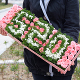 脱单神器创意文字鲜花礼盒粉玫瑰礼盒鲜花速递全国杭州同城送花