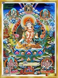 包邮精准印花布 西藏尼泊尔手绘白度母 唐卡 佛教佛像十字绣
