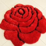 客厅茶几卧室地毯 时尚3D立体玫瑰花垫 玄关电脑椅地垫