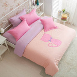 韩国超可爱儿童卡通公主房床上用品三四件套全纯棉绣花被套床单