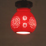 中式陶瓷灯具吧阳台灯红灯笼餐厅单头灯吸顶灯门厅走廊过道灯饰